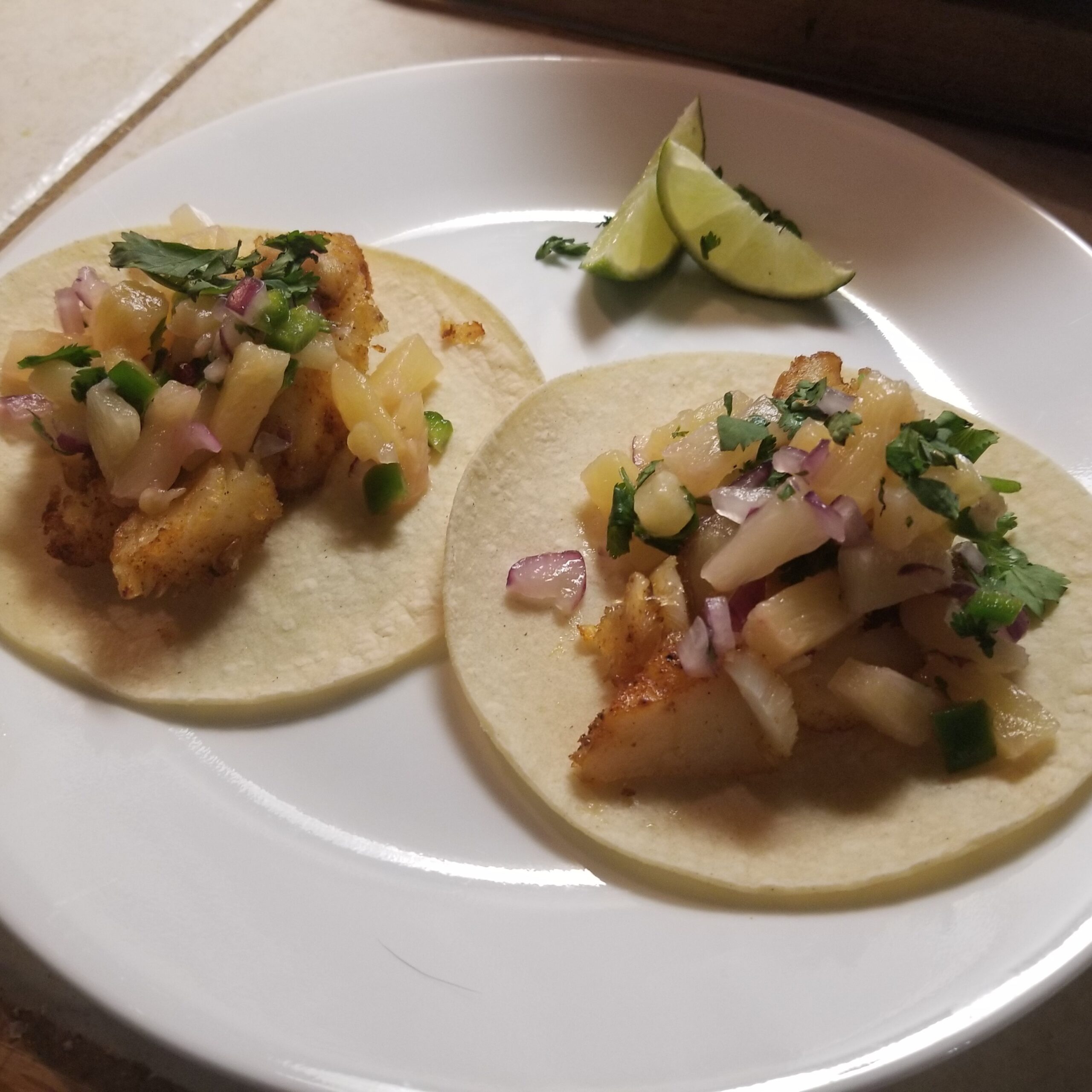 Fish Tacos with Pineapple Slaw